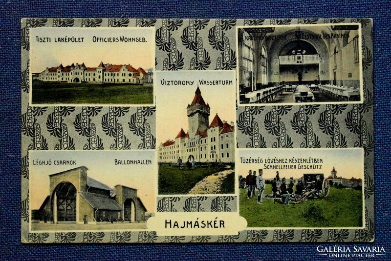 Hajmáskér sec. Mosaic tile - officer's residence, casino, airship hall, water tower, artillery readiness