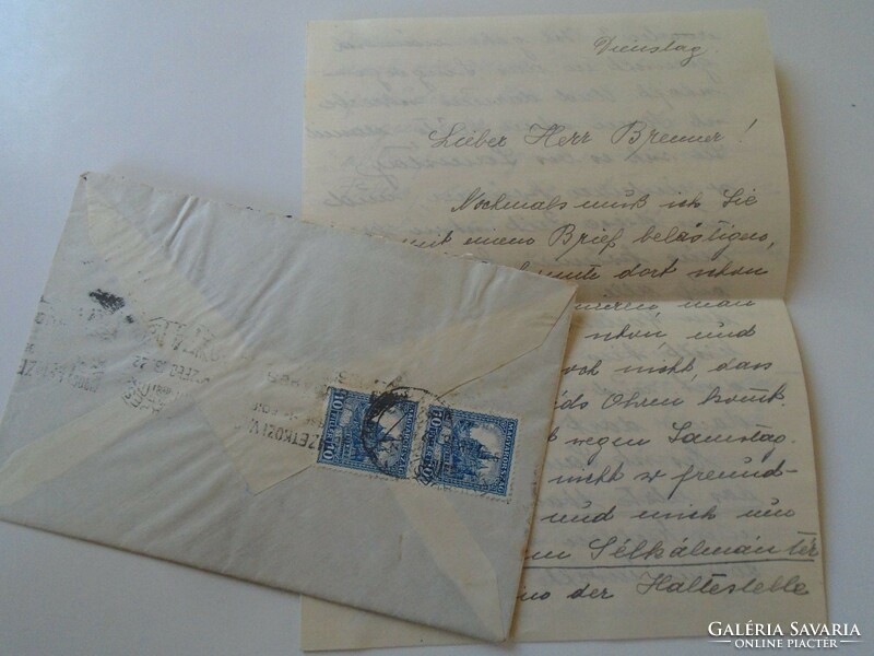D197962 letter 1932 Budapest - to Mr. (Ralf) Adolf Brenner with content Budapest