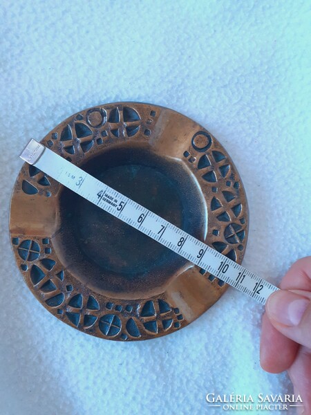 B. Laborcz flora copper bowl ashtray marked retro ornament