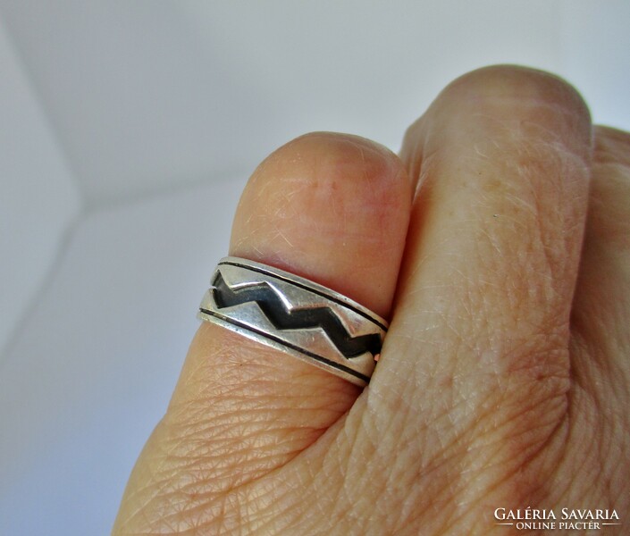 Nice old silver hoop little finger ring