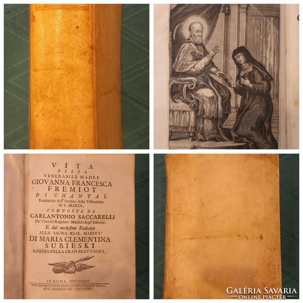 Antique Italian language church book 1734 Rome