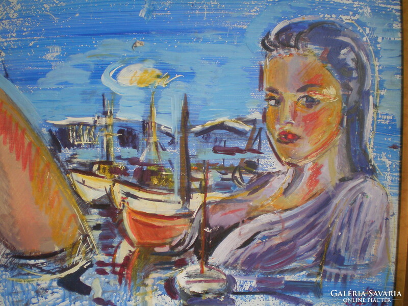 Endre Scholtz, a great painting with a Mediterranean atmosphere.