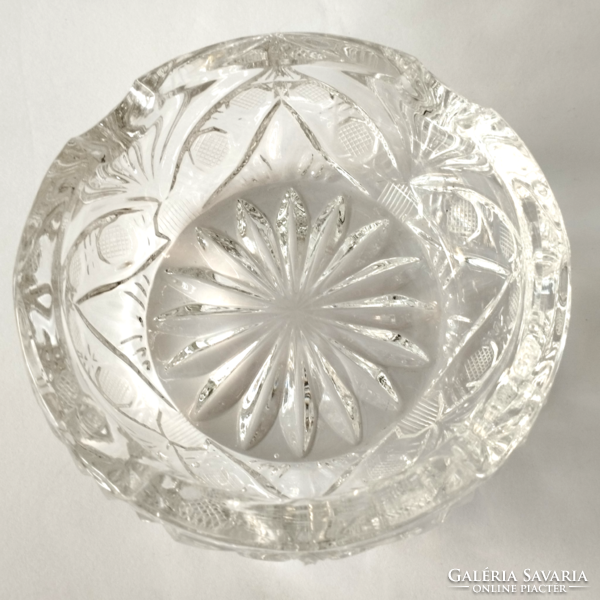 Thick large lead crystal ashtray