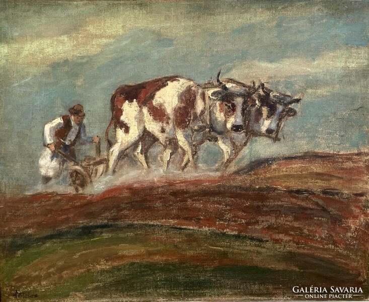 Painting by Imre Földes feld (1881 - 1948).