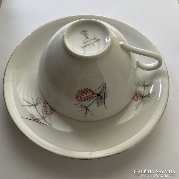 4 személyes Bavaria színes festett porcelán kávés capuccinos, teás készlet vitrin állapotú