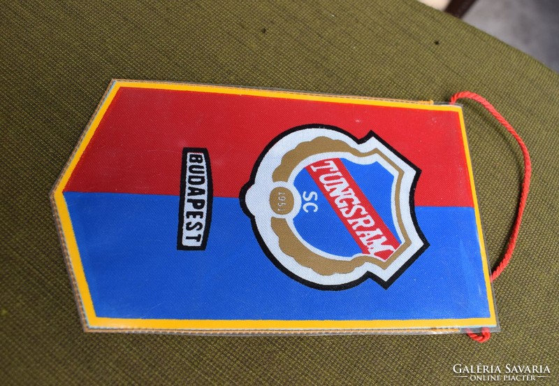 Tungsram SC Budapest 1951, team flag 16 x 9.5 cm + hanger