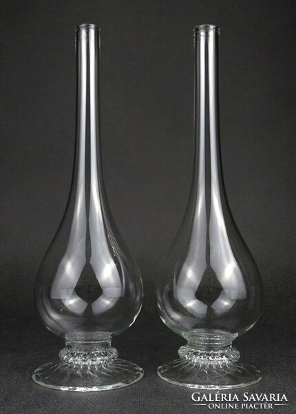 1O088 flawless base glass vase fiber vase pair 24 cm