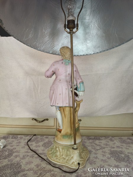 Huge beautiful vintage 91cm high porcelain baroque style complete table lamp