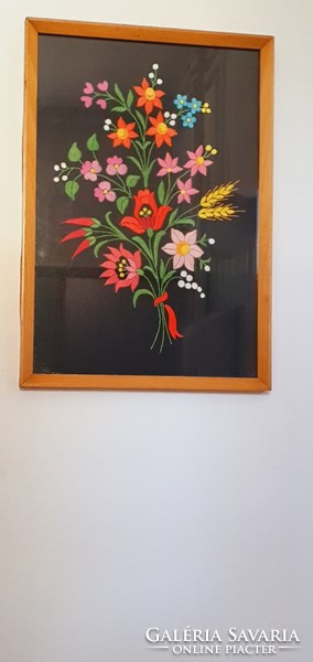 Kalocsai embroidered wall picture
