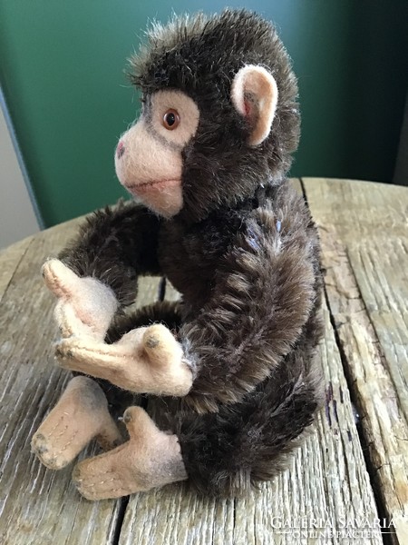 Régi STEIFF mohair majom figura, hajlítható végtagokkal