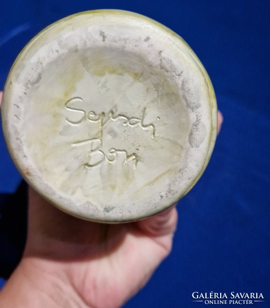 Segesdi Bori kerámia váza különleges forma art deco