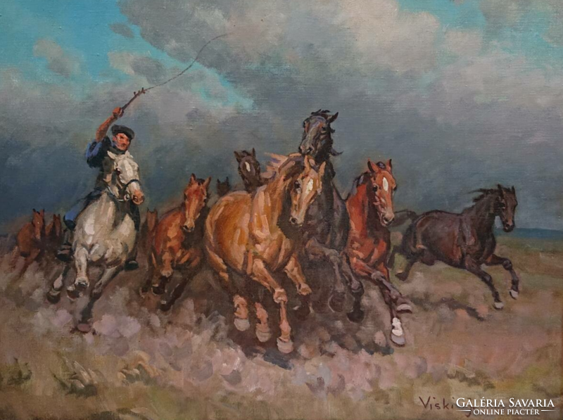 János Viski: galloping horses (coming storm)