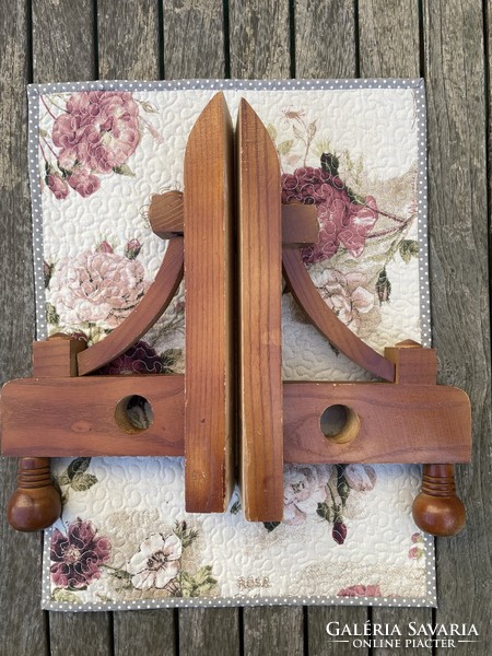 Pair of beautiful old wooden cornice brackets