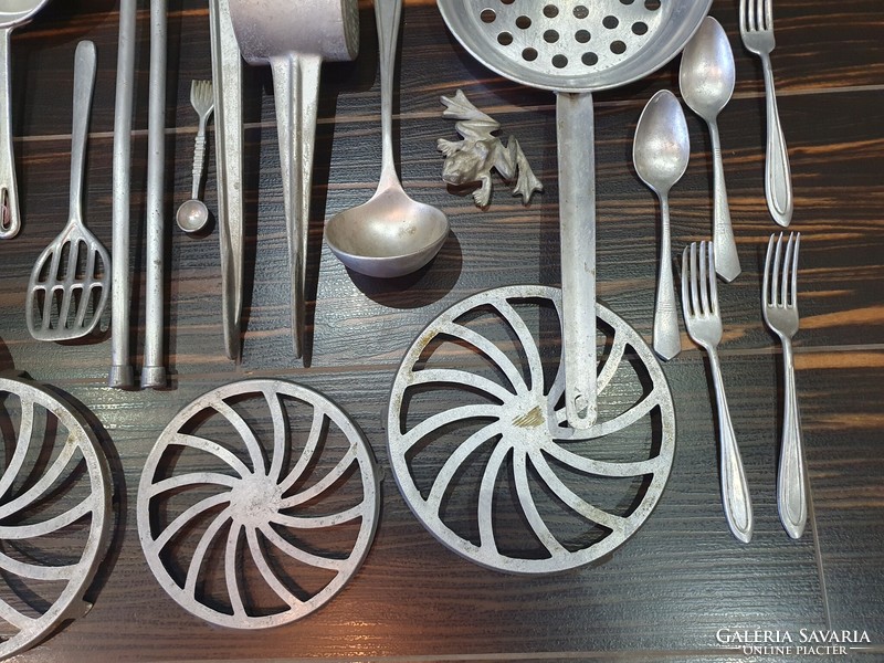 Retro aluminum kitchen utensils cutlery social real cooper