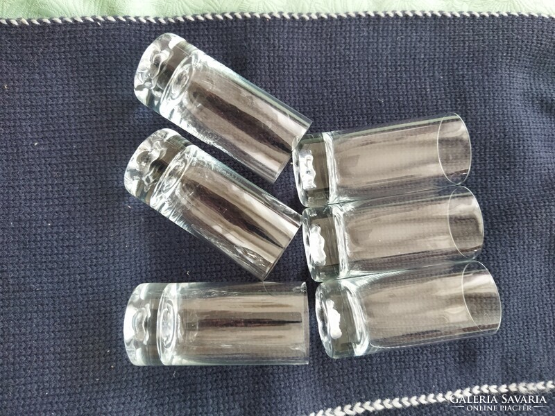 6 db üvegpohár (csőüveg) kb 0,75 dl
