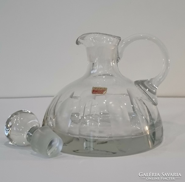 Vintage csiszolt kristály likőrös üveg-Friedrich üvegműhely
