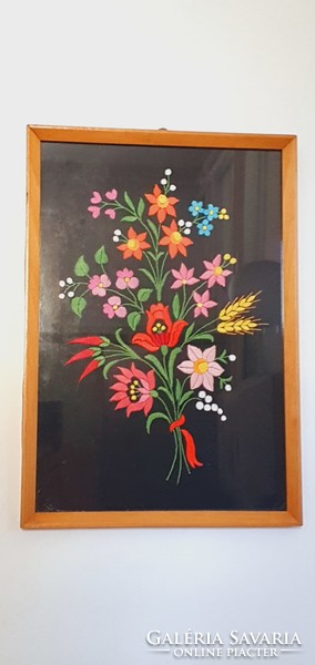 Kalocsai embroidered wall picture