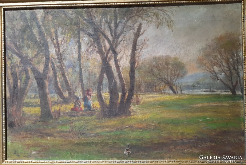 Egerváry: morning mood - original marked oil on canvas