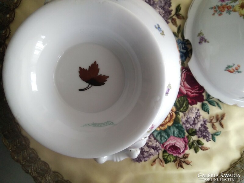 Old Herend antique soup bowl with serving bowl from the end of the 1800s.