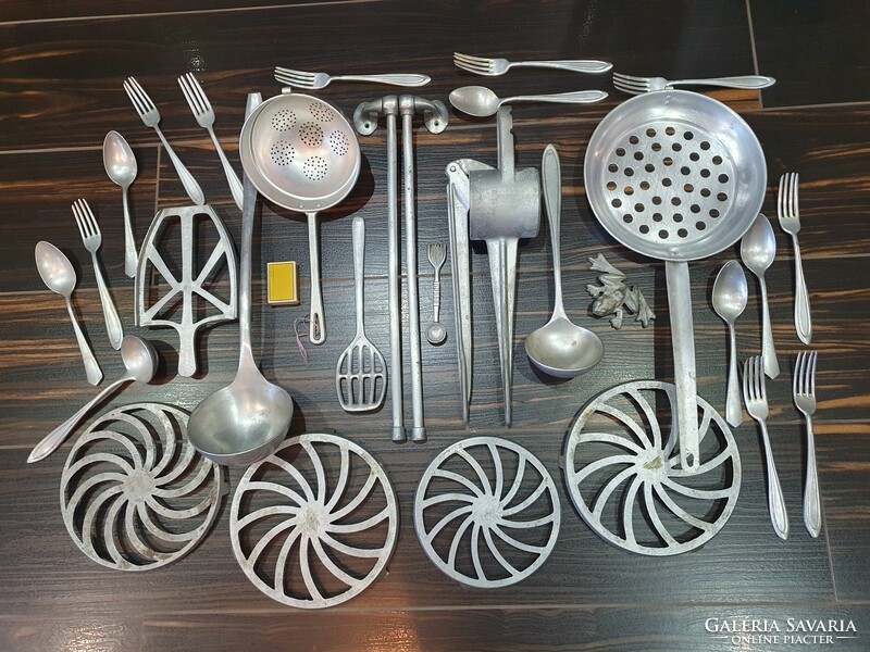 Retro aluminum kitchen utensils cutlery social real cooper