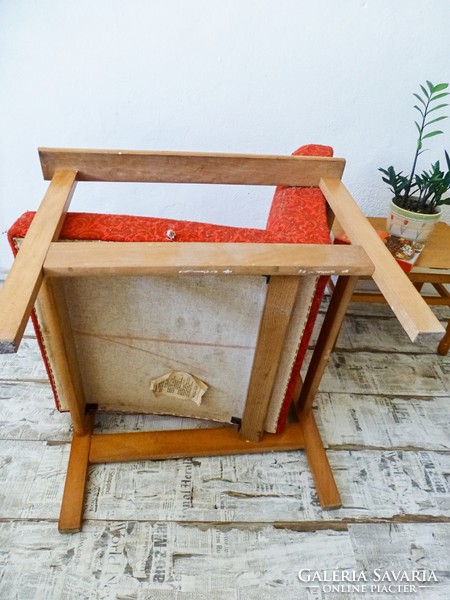 Retro, vintage, mid-century, design red armchair ii.
