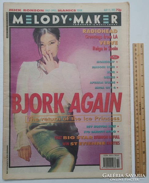 Melody Maker magazin 93/5/15 Björk Radiohead Verve Madder Rose David Gray Morrissey Wool Dig Eskimos