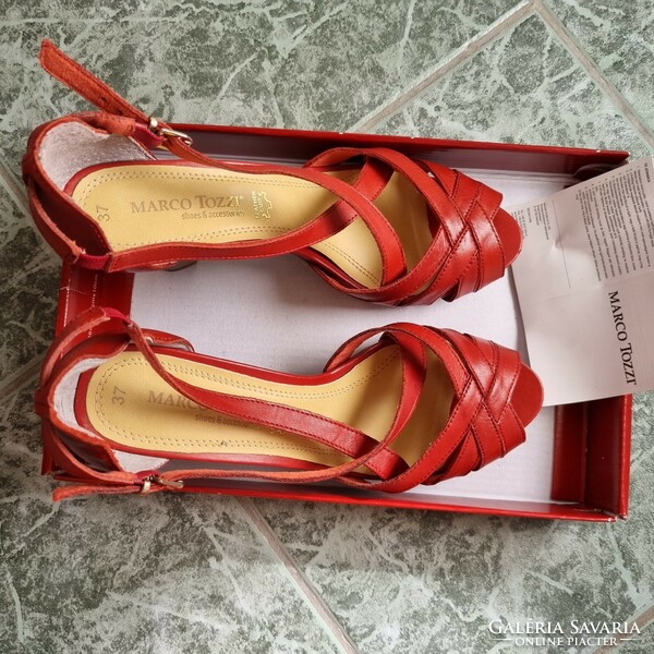 Special red leather sandals