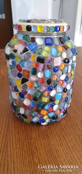 Colored glass stone storage or decoration