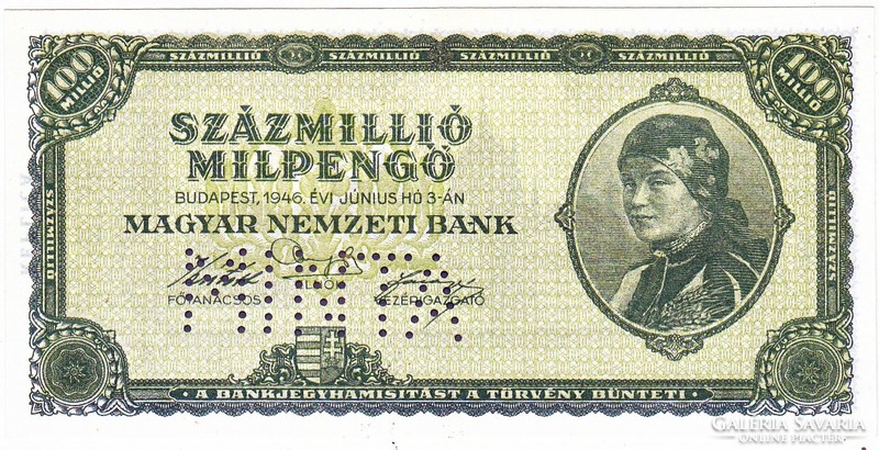 Hungary 100000000 milpengő replica model 1946