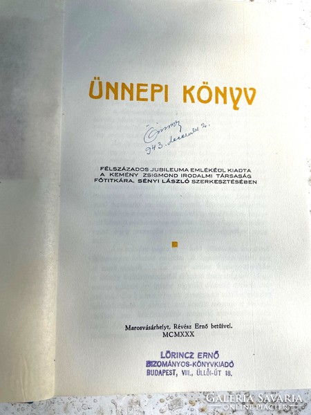 Zsigmond Kemény literary society Marosvásárhely: holiday book 1930. - Rare antique book!