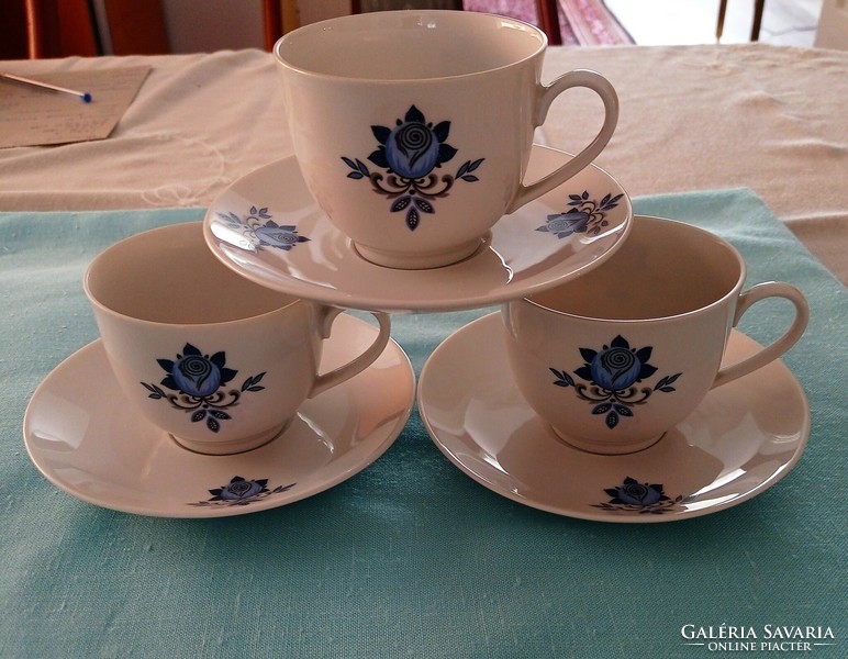 Kék mintás Winterling Kirchenlamitz  kávés/teás csésze, tányérral