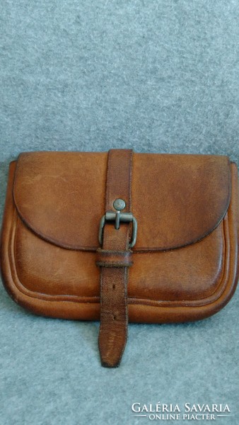 Men's bag, brown cowhide one-piece massive belt bag - can also be a bicycle bag - a timeless piece