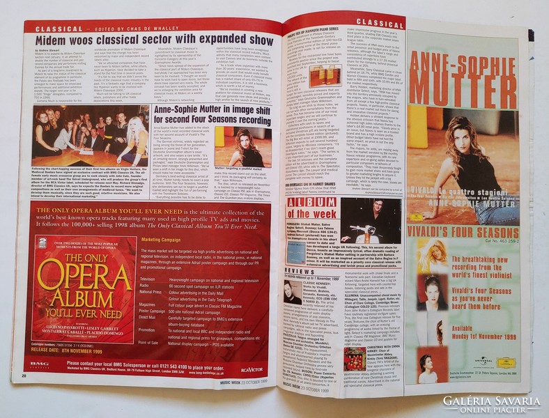 Music Week magazin 99/10/23 Steps Elkie B*Witched Simply Red John Barry Anne-Sophie Mutter 21st Cent