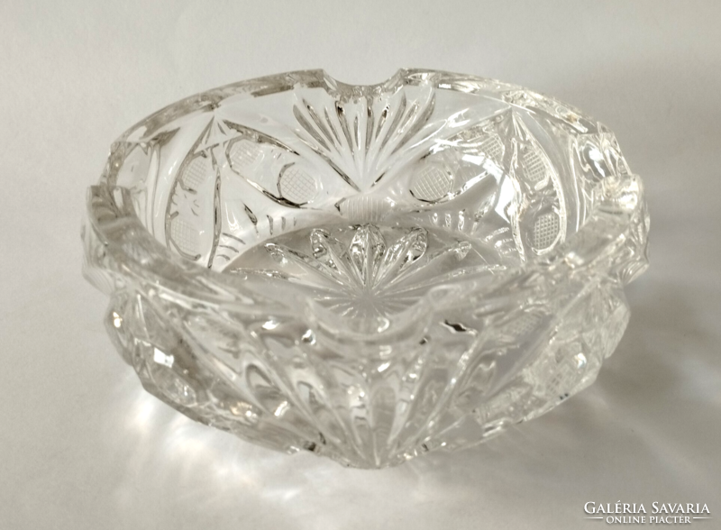 Thick large lead crystal ashtray