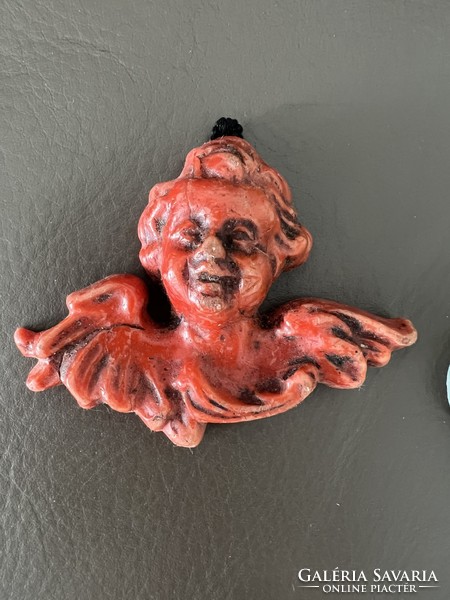 Antique wax Christmas tree decorations angel eyes ornament