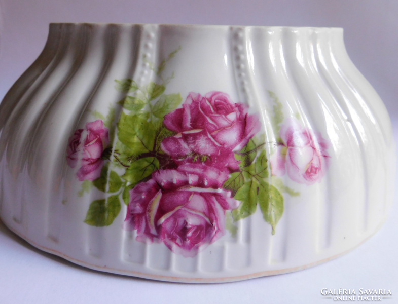 Antique Zsolnay rose pattern coma bowl 26 cm