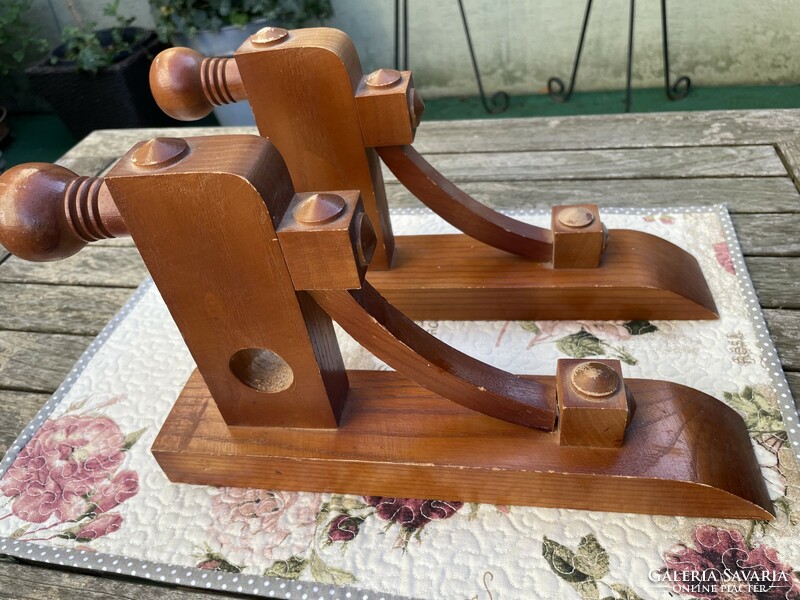 Pair of beautiful old wooden cornice brackets