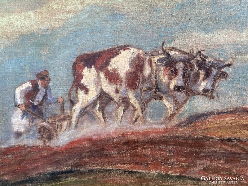 Painting by Imre Földes feld (1881 - 1948).