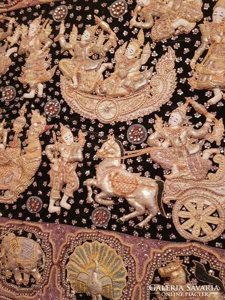 Burmai falikép, kalaga 220x140 cm/áresés
