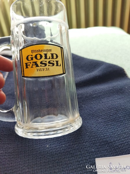 Retro gold fassl glass beer mug