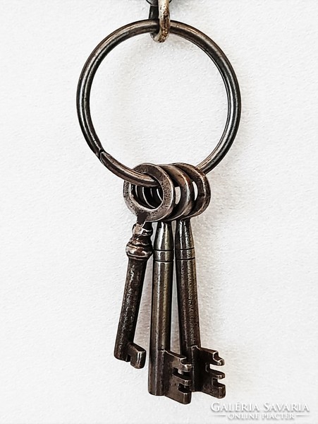 Antique iron janitor key ring