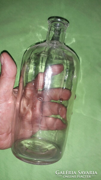 Antique rare large round belly apothecary glass bottle 0.5 liter for collectors as shown in the pictures