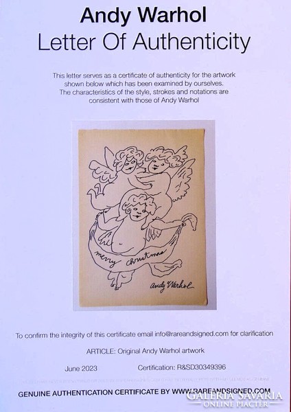Warhol: angyalok-  eredetiségi levél! Tegyen ajánlatot!