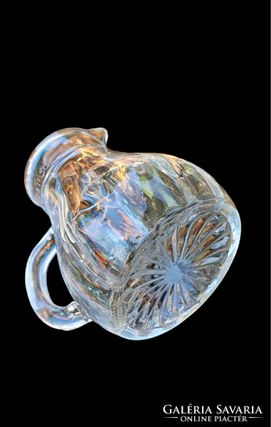 Old, small, polished glass jug. 10.5 cm high.