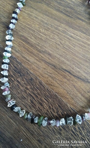 Herkimel and tourmaline necklace