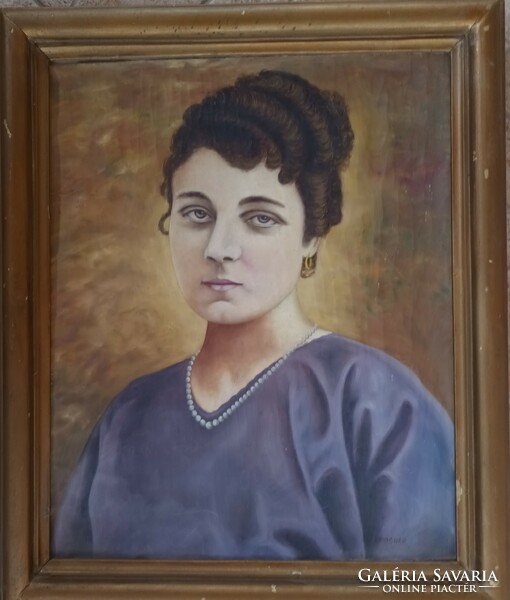 Antik olaj / vászon festmény _ Női portré