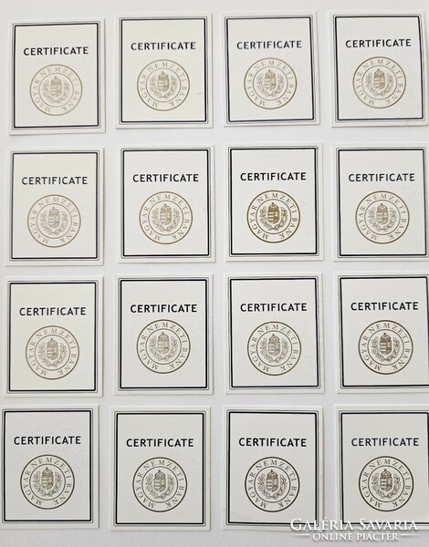 Mnb certificate for silver commemorative coins, 16 types