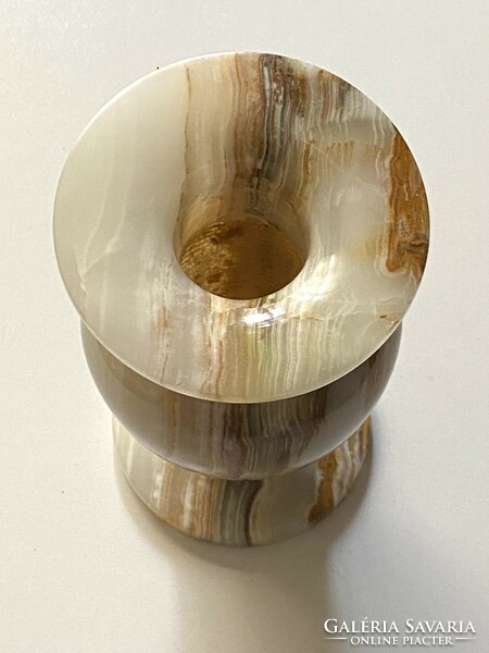 Marble onyx elegant turned stone vase 19.5 Cm