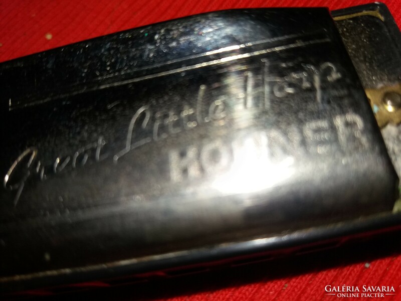 Vintage Hohner GLH Little Harp szájfharmonika C blues szájherfli fabetétes képek szerint