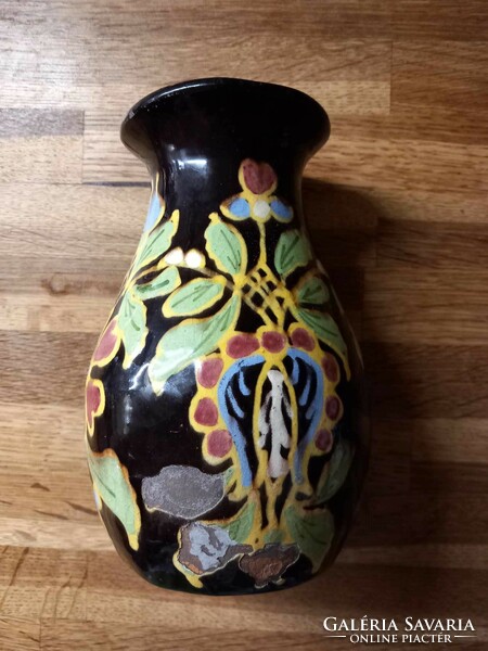 Vásárhely marked vase by Sándor Fejes, 17 cm